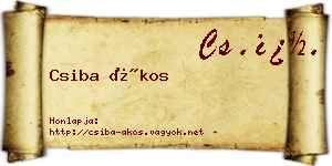 Csiba Ákos névjegykártya
