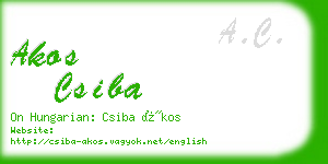 akos csiba business card